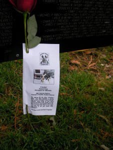 Rose left in honor of Cracker, KIA August 19, 1968 Scout Dog handler: Bob Himrod