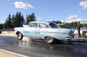 Chris driving the '57! Jim Doyle pic