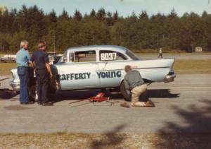 My father, Ralph Young removing tow wheels and hubs at Bremerton!