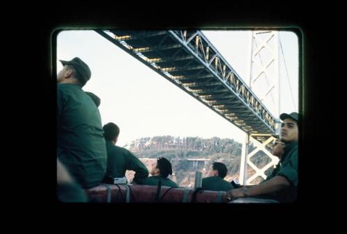 Passing under the Golden Gate bridge