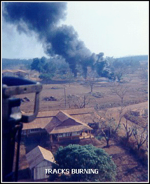 ARVN tracks in Cambodia burning...